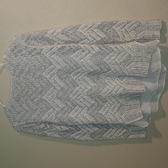 Lucky Brand Sweater loose Knit Metallic with attached Undershirt M - Picture 5 of 5